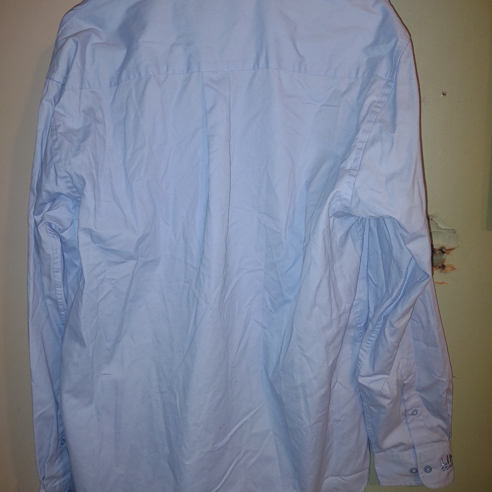 Men's Blue‎ Button up long sleeve dress shirt Port authority size L - Picture 4 of 4